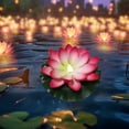 thumbnail image 1 of EGNMCR Water Sensing Lotuse Pool Lamp Floating Lotuse Pool Lamp Water Sensing Floating Pool Lamp LED Floating Solar Pool Lamp Diwali Festival Blessing River Lantern Solar light, 1 of 6