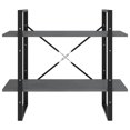 thumbnail image 3 of vidaXL 2-Tier Book Cabinet Grey 80x30x70 cm Solid Pine Wood, 3 of 5