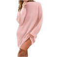 thumbnail image 2 of Gspmoly Robes pour Femmes, Robe Décontractée Ample à Col Semi-Montant à Manches Longues en Tricot Uni pour Femmes, Robes de Soirée pour Femmes Offres du Jour, 2 of 6