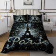 thumbnail image 1 of Eiffel Tower Quilt Set Paris Coverlet&nbsp;Set,Romantic France Bedspread Set King,City Building Quilted Diamond Water Drop Design Room Decor, 1 of 3