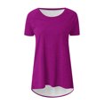 thumbnail image 4 of Tuniques d'Été pour Femmes à Col Rond, Manches Courtes, Coupe Ample, T-Shirts Confortables pour Femmes, Décontractés, Confortables et Fluides, Chemisiers pour Dames, 4 of 5