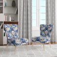 thumbnail image 2 of Designart "Neo-Victorian Elegance: Blue Roses Pattern II" Blue Rose Pattern Upholstered Accent Chair - Cottage Arm Chair For Living Room, 2 of 7