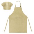 thumbnail image 1 of TOPTIE Tabliers de Cuisine pour Enfants en Toile de Coton et Ensemble de Toque de Chef, 1 of 7