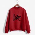 thumbnail image 2 of CEHVOM Femmes Mode Décontractée Imprimé Col Rond Ample Manches Longues Hauts Courts Blouse Chandails Sans Capuche Liquidation, 2 of 5
