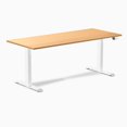 thumbnail image 1 of Desky Bureau Assis-Debout à Double Stratifié - Select Beech / 70,9 x 29,5 Pouces / Blanc, 1 of 10