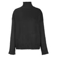 thumbnail image 4 of Mrat Chandails pour Femmes Unis à Manches Longues Chandail Cardigan Chandails Tendance pour Dames Chic Décontracté Col Roulé Chandail Décontracté Hauts Noir G, 4 of 6