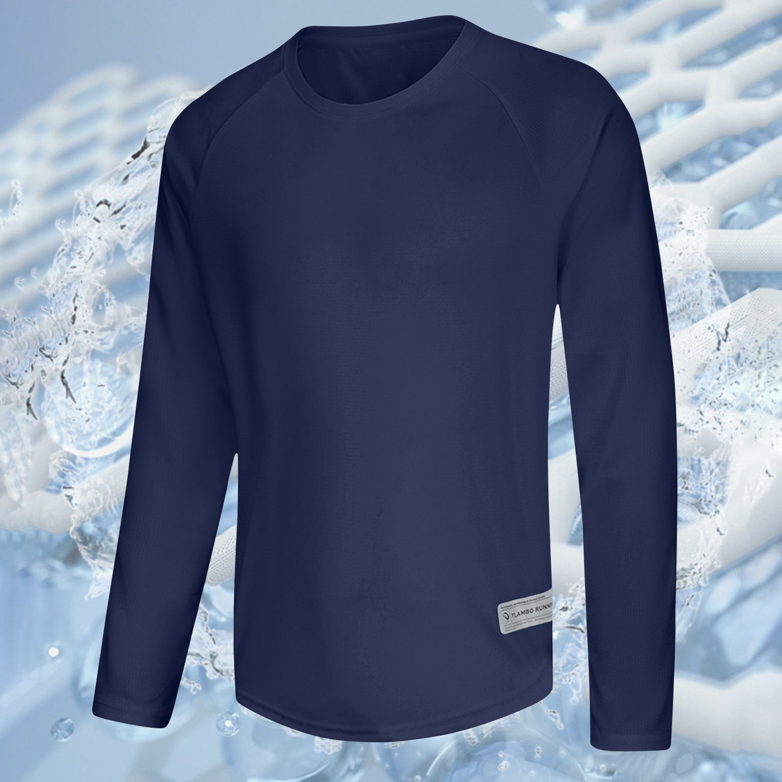 AherBiu Chandails à Manches Longues pour Hommes Col Ras du Cou Protection Solaire Séchage Rapide Sport Extérieur Respirants T-Shirts