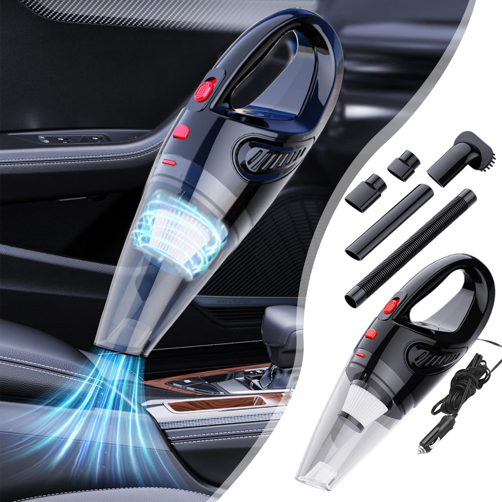 Dvkptbk Car Vacuum Cleaner Portable Car Vacuum Cleaner Mini Portable Car Wet Dry Dusts Collector Vacuum Cleaner Car Accessories