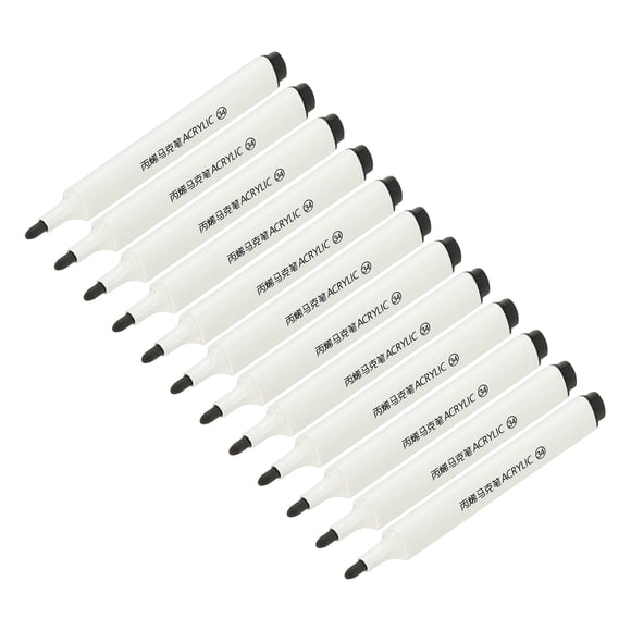 Uxcell Acrylic Paint Marker Pens, Acrylic Paint Pens Waterproof Paint Art Marker Pen Water Based Paint Pen, for DIY Craft Black
