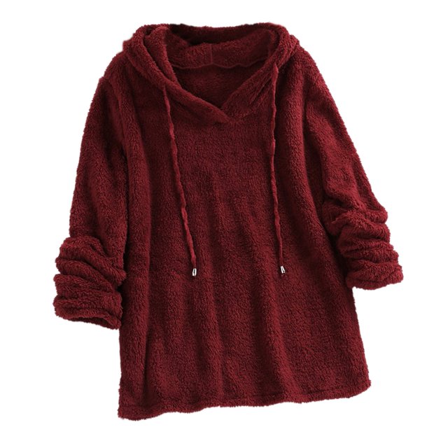 Kcodviy Femmes Décontracté Uni Peluche Femmes Chandail à Capuchon à Fermeture à Glissière Chandail à Capuchon Manches Longues Chandails à Capuchon Robe à Fermeture à Glissière Blouse Hauts