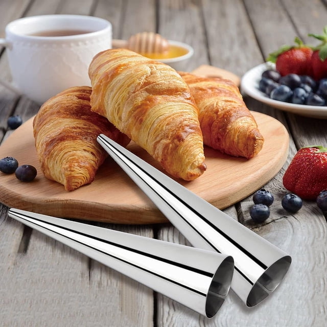 Wamans Cornet à la Crème Modèle Rouleau en Acier Inoxydable Évasé Croissant Danois Modèle Articles en Liquidation