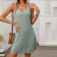 thumbnail image 5 of Liquidation d'Été 2025! Robe pour Femme Grande Taille, Liquidation de Robes d'Été pour Femmes, Robe d'Été Sans Manches à Col Rond Unie Décontractée et Tendance pour Femme, 5 of 5