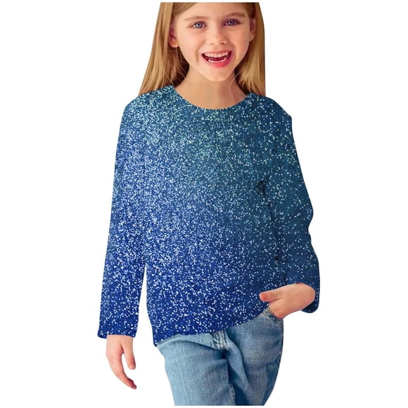 Économies d'Hiver! SROBPTY Chandails à Manches Longues pour Tout-Petits, Hauts, Bas à Enfiler à Manches Longues Imprimés à la Mode pour Garçons et Filles, Col Rond /chemises Multicolore, 170