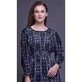 thumbnail image 5 of Bimba Robe Maxi à Volants pour Femmes, Teinture sur Nœuds, Manches Bishop, Col Rond, Taille Smockée - Grand, 5 of 5
