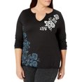 thumbnail image 1 of JUST MY SIZE Womens Plus Size Split Neck Long Sleeve, 1 of 2