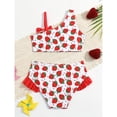 thumbnail image 3 of Toddler Girl Swimsuits 2 Piece Beach Bikini Bathing Suit Striped Ruffle Bathing Suit Girls 18-24 Months, 3 of 7