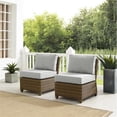 thumbnail image 2 of Afuera Living Wicker / Rattan Armless Patio Chair in Gray/Brown (Set of 2), 2 of 11