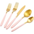 thumbnail image 1 of 20-Piece Utensil Set - Ultimate Cooking Convenience, Complete Your Kitchen (Blush Pink and Matte Gold), 1 of 7