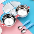 thumbnail image 4 of Baohd Stainless Steel Kids Tableware Set Spoon Fork Cartoon Car Shape Compartment Design Baby Bowl for Kitchen Blue Fork, 4 of 5