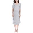 thumbnail image 1 of Penkiiy Nuisette d'Allaitement pour Femmes Robe de Maternité Robe d'Allaitement Combinaison Intégrale Vêtement de Nuit G Gris, 1 of 6