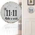 thumbnail image 2 of Door Sign Plate Circular Rustic Metal Sign with Dandelion 11:11 Distressed Rustic Round Hanging Sign for Home Porch Bedroom Patio House Number Plate,Name Plate,Address Plate,Metal Door Sign,Acrylic, 2 of 6