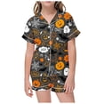 thumbnail image 1 of WEAIXIMIUNG Pyjama de Noël pour Garçons, Loisirs pour Enfants, Imprimé, Col à Boutons, Haut à Manches Courtes, Short, Ensemble de Pyjama, 1 of 4