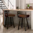 thumbnail image 3 of Amisco Derek 30.75" Polyester Swivel Bar Stool in Copper/Dark Brown, 3 of 4