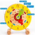 thumbnail image 4 of Wooden Clock Teaching Time Toy Wood Learning Clock Cognitive Toy for Kids Early Learning Educational Toy for Baby Kids Primary Color, 4 of 9