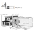thumbnail image 3 of PawHut Wooden Chicken Coop with Large Run, Nesting Box, Tray, Dark Grey, 3 of 10