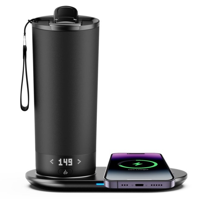 VFZO Temperature Control Heated Travel Mug Smart Self Heating Coffee Mug 20 Oz App Controlled LED Display coffee serving sets mug kept at a constant