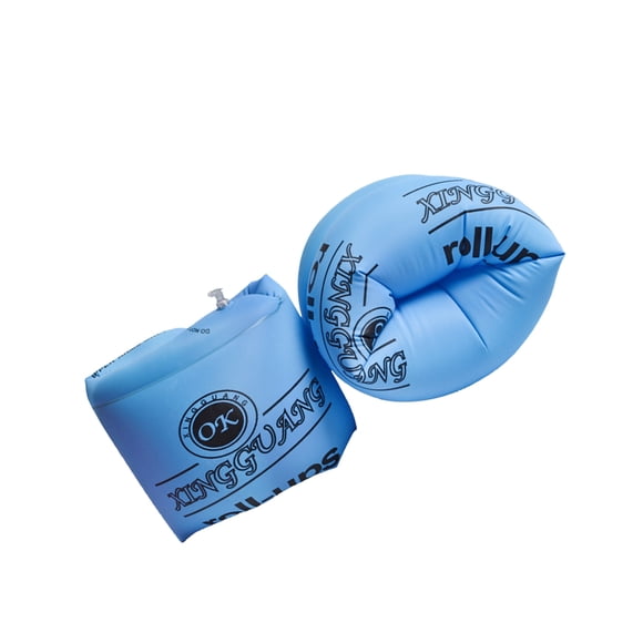 Dalazy 2 Pieces Inflatable Swimming Rings Safety Arm Bands Self-taught Tube Armlets Adult Pool Accessories Training Equipment Blue