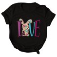 thumbnail image 2 of EGNMCR Easter T-shirt Imprimé Femmes T-Shirts Graphiques Femmes Chemises T-shirt Décontracté Ample à Col Rond Manches Courtes Blouse à Imprimé de Lettres T-shirt T-shirt pour Femmes, 2 of 4