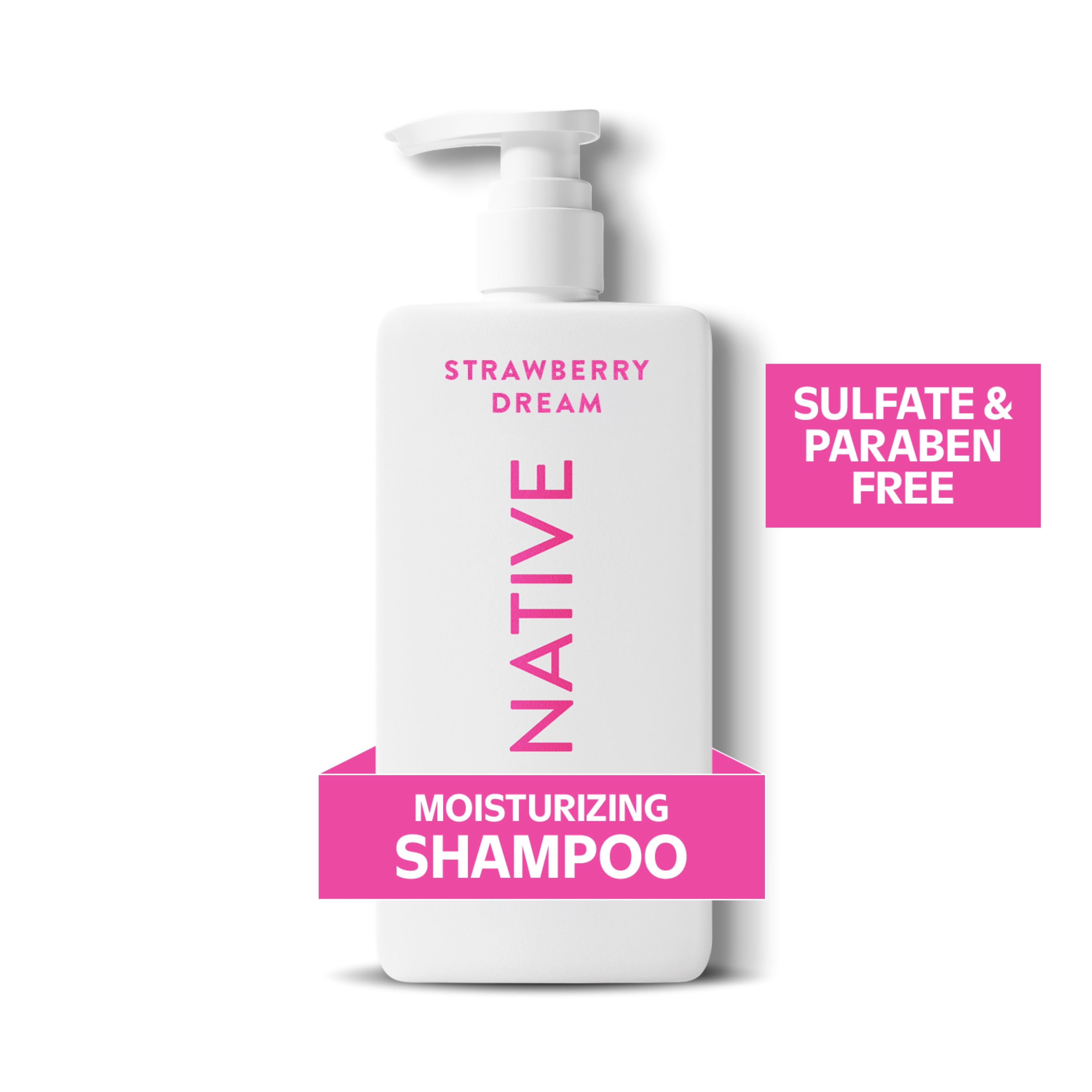 Native Moisturizing Shampoo, Strawberry Dream, Replenishes Moisture, Floral and Vanilla Scent, Silicone & Sulfate Free, 487 mL