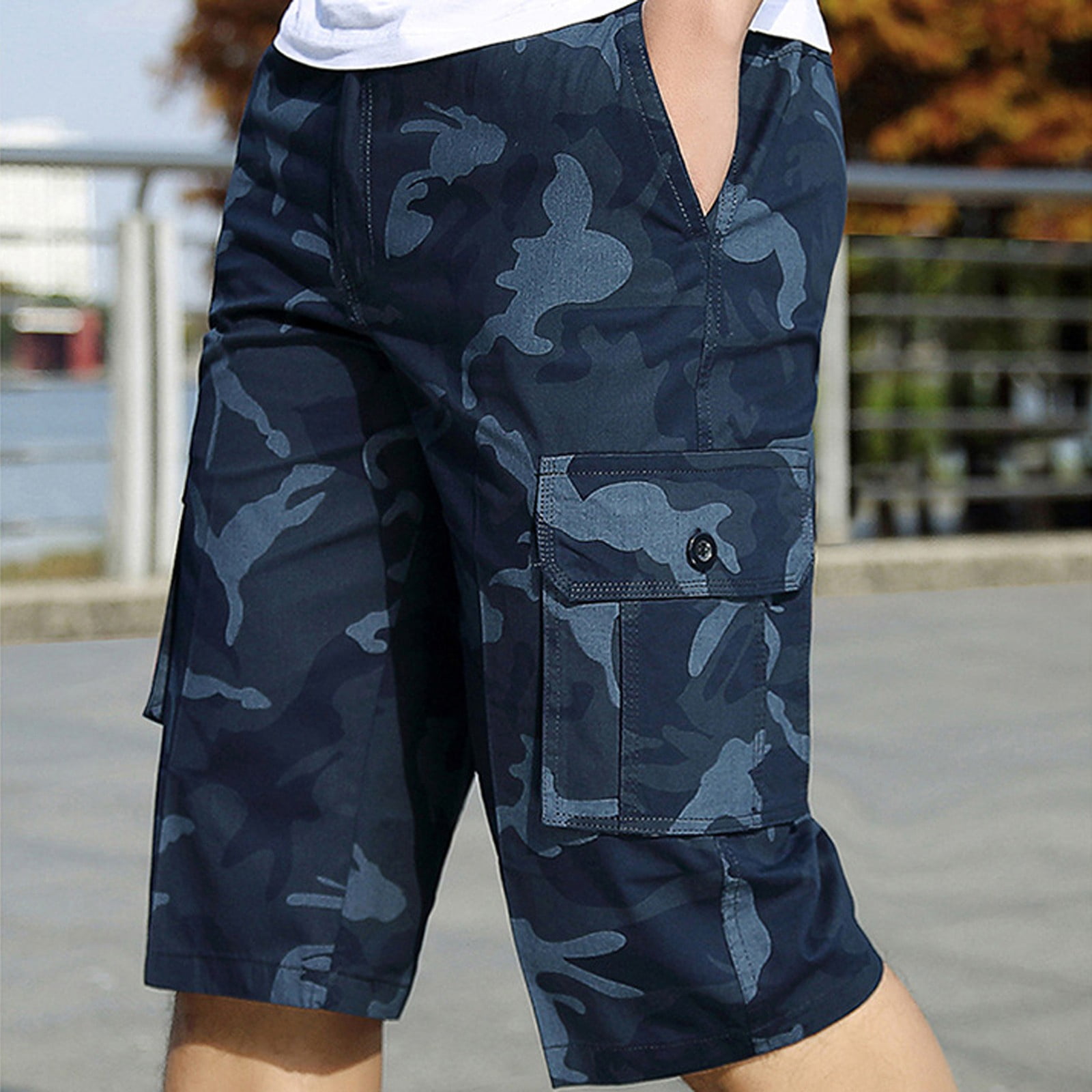 cllios Mens Cargo Shorts Plus Size Multi Pockets Shorts Work