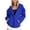 Blue, variant on RXIRUCGD Womens Oversized Hoodies Fleece Sweatshirts Long Sleeve Zipper V-Neck Sweaters Pullover Fall Outfits With Pocket, Hot Pink, Size: L