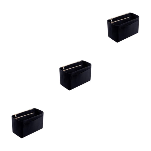 yingyy Sleek And Practical Women Makeup Organizer Fine Workmanship Multi Grid For Partition Storage black S 22*11*13cm 3Set