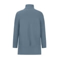 thumbnail image 4 of VgaVtl High Neck Ladies Sweaters Pullover Long Sleeve Womens Sweaters Fall Loose Blue Solid Color Knitted Casual Sweaters, 4 of 5