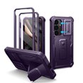 thumbnail image 1 of Dexnor for Samsung Galaxy S25 Case with Built-in Slide Camera Cover & Screen Protector & Kickstand, Heavy-Duty Shockproof Rugged Case Full-Body Bumper Protective Cover for Galaxy S25 2025, Purple, 1 of 7