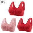 thumbnail image 1 of ylioge 3 Pack Plus Size Womens Front Closure Bras M-7XL No Underwire Push Up Underwear Bra Multipack Full Coverage Soft Support Bralettes, 1 of 6