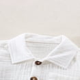 thumbnail image 4 of Baby Boy Cotton Linen Clothes Set Summer Casual Solid Color Short Sleeve Button Shirt With Pocket+Shorts Outfits, 4 of 9
