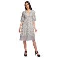 thumbnail image 1 of Moomaya Robe à Manches Courtes pour Femmes Robe de Soirée en Coton Imprimé Tenue Décontractée, 1 of 4