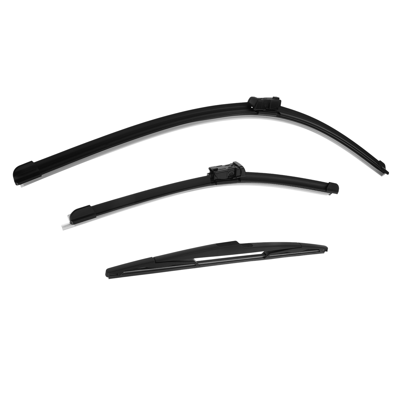 COOPHYA 3pcs Automotive Wiper Windshield Wiper Blades Black Flat Aerodynamic Design Performance