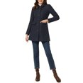 thumbnail image 2 of INSPIRE CHIC Women's Peter Pan Collar Single Breasted Mid Length Overcoat Dark Blue M, 2 of 5