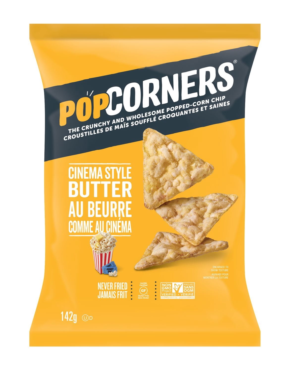 Croustilles de maïs éclaté de PopCorners - beurre