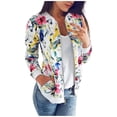 thumbnail image 1 of Leutsin Blouson Bomber pour Femme Mince d'Été Haut Manteau Transitionnel à Fermeture Éclair Col Montant Vêtement d'Extérieur, 1 of 5