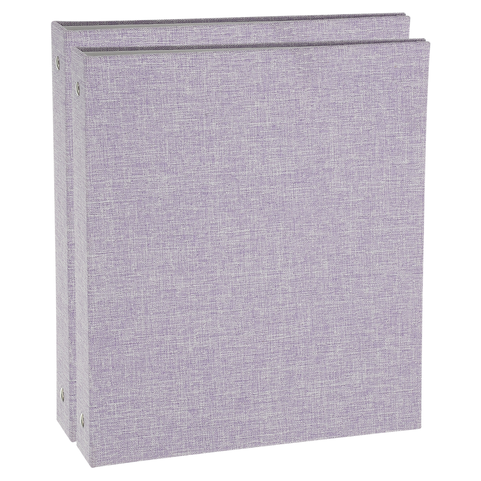 Uxcell 3 Ring Binder, 2 Pcs A5 Size Flexible Round Binder Big Capacity Linen Planner Binder for Business Home Classroom, Light Purple