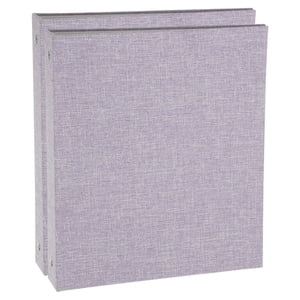 Uxcell 3 Ring Binder, 2 Pcs A5 Size Flexible Round Binder Big Capacity Linen Planner Binder for Business Home Classroom, Light Purple