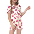 thumbnail image 1 of Pyjama en Satin pour Garçons, Imprimé Graphique, Chemise Boutonnée, Ensemble de Vêtements d'Intérieur, Ensemble de Pyjama Mode pour Filles, Pyjama de Noël pour Enfants 4T 5T, 1 of 5