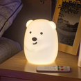 thumbnail image 1 of Children's Night Light Bear Night Light LED Bedroom Lamp 9 Colors Baby Night Light Multicolor USB Rechargeable Lightweight Night Light with Remote Con, 1 of 5