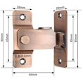 thumbnail image 2 of ORUYROP 90 Degree Locking Privacy Lock Sliding barn Door Latch Right Angle Door Clasp cam Lock (Large Copper), 2 of 5